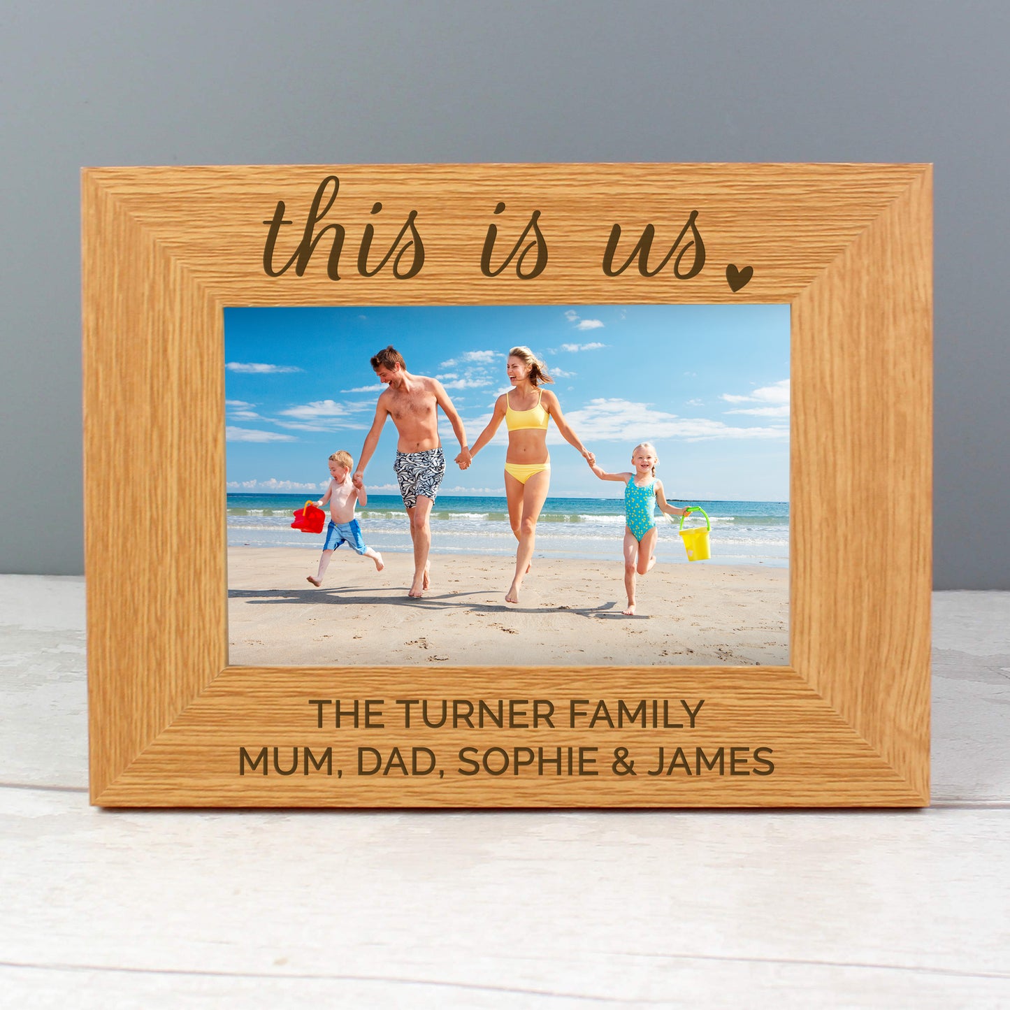 Personalised 'This Is Us' 6x4 Landscape Wooden Photo Frame from Heartfelt Gifts