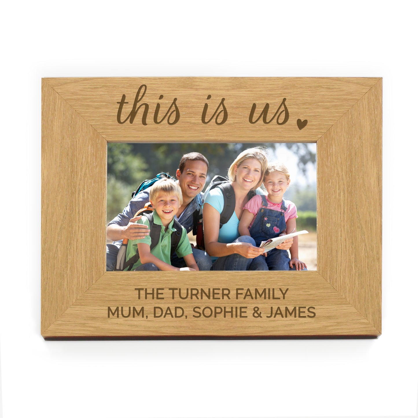 Personalised 'This Is Us' 6x4 Landscape Wooden Photo Frame - image 2