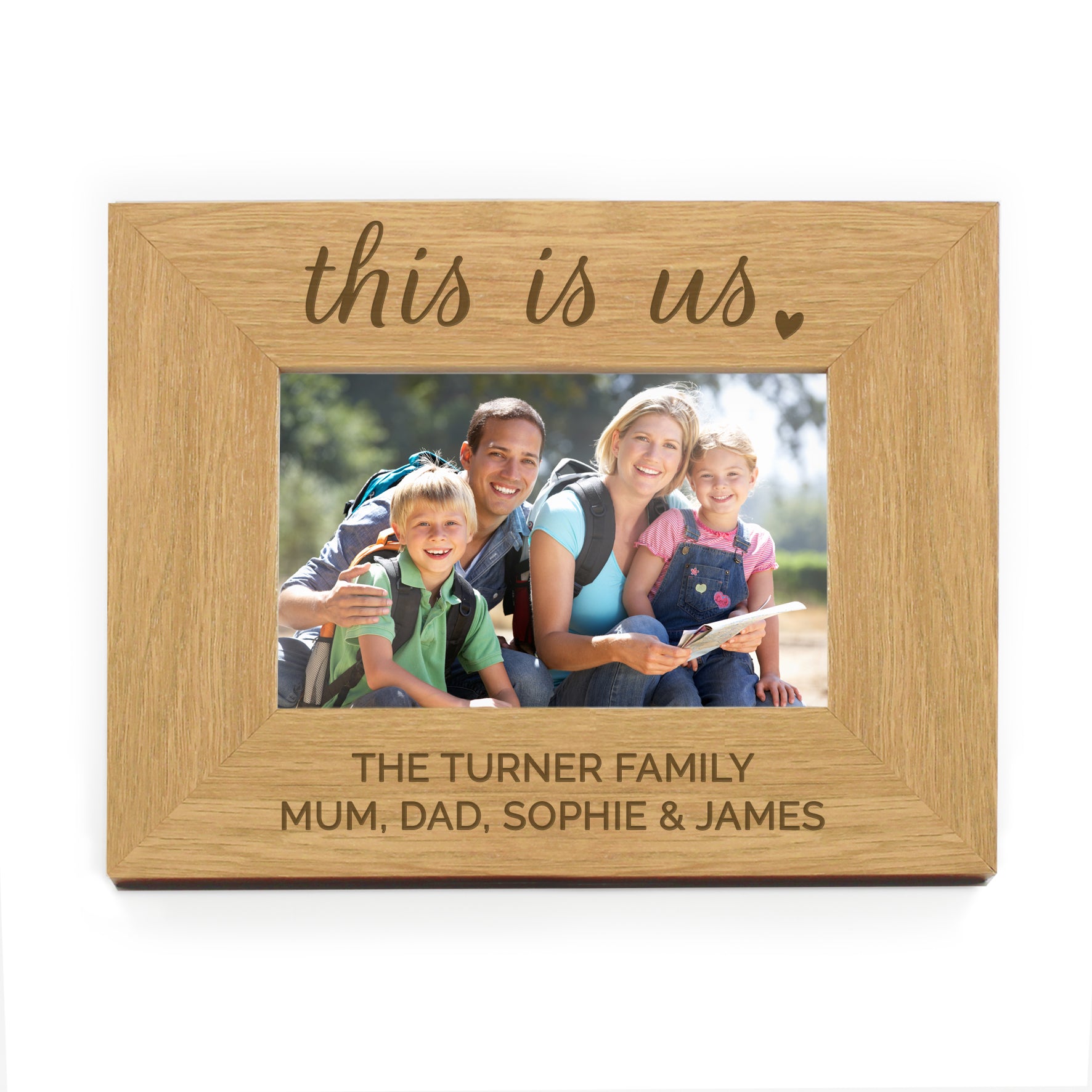 Personalised 'This Is Us' 6x4 Landscape Wooden Photo Frame - image 2