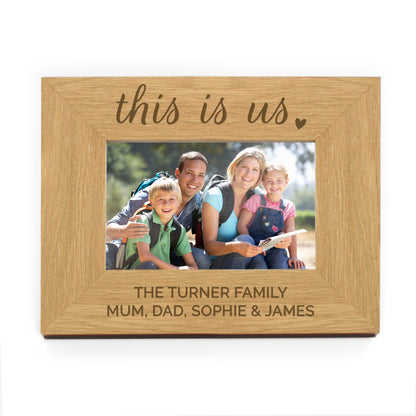 Personalised 'This Is Us' 6x4 Landscape Wooden Photo Frame - image 2
