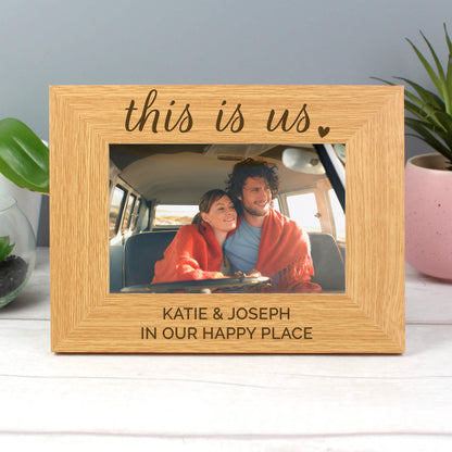 Personalised 'This Is Us' 6x4 Landscape Wooden Photo Frame - image 4