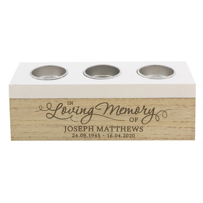 Personalised In Loving Memory Triple Tea Light Box - image 2