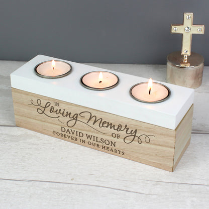 Personalised In Loving Memory Triple Tea Light Box - image 3