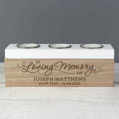 Personalised In Loving Memory Triple Tea Light Box - image 6