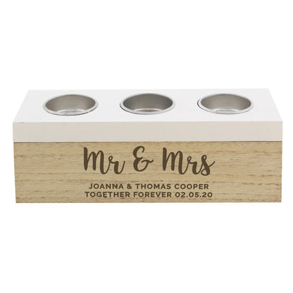 Personalised Free Text Triple Tea Light Box - image 4