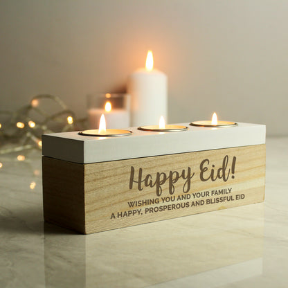 Personalised Free Text Triple Tea Light Box - image 5