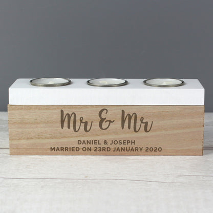 Personalised Free Text Triple Tea Light Box - image 9