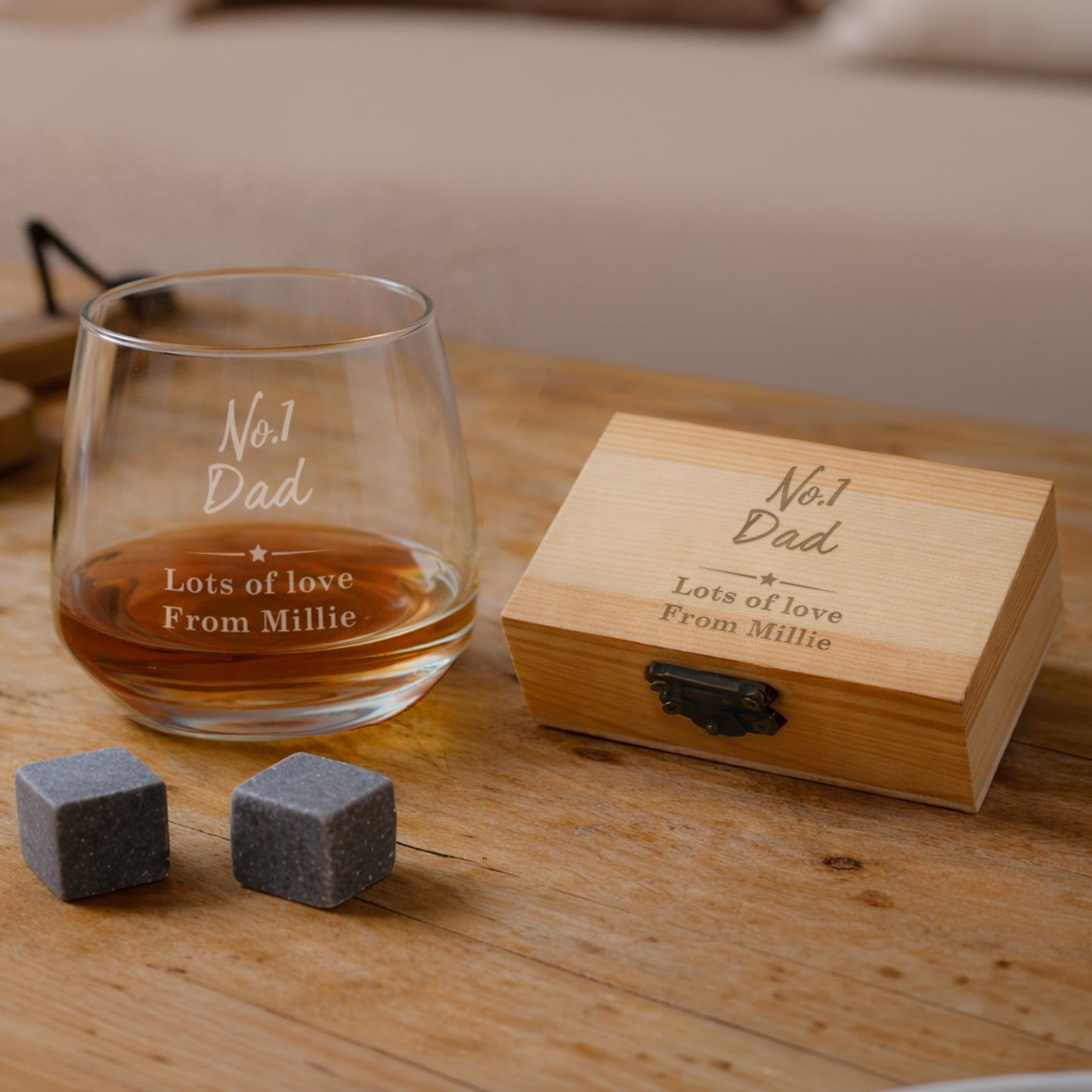 Personalised No.1 Cooling Stones & Glass Set from Heartfelt Gifts