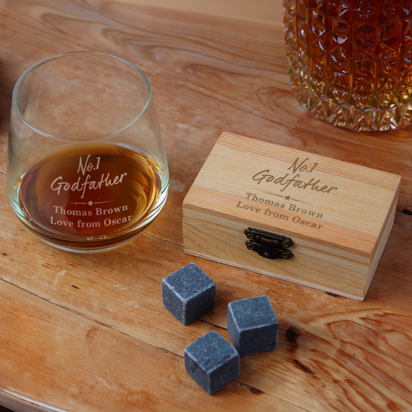 Personalised No.1 Cooling Stones & Glass Set - image 3
