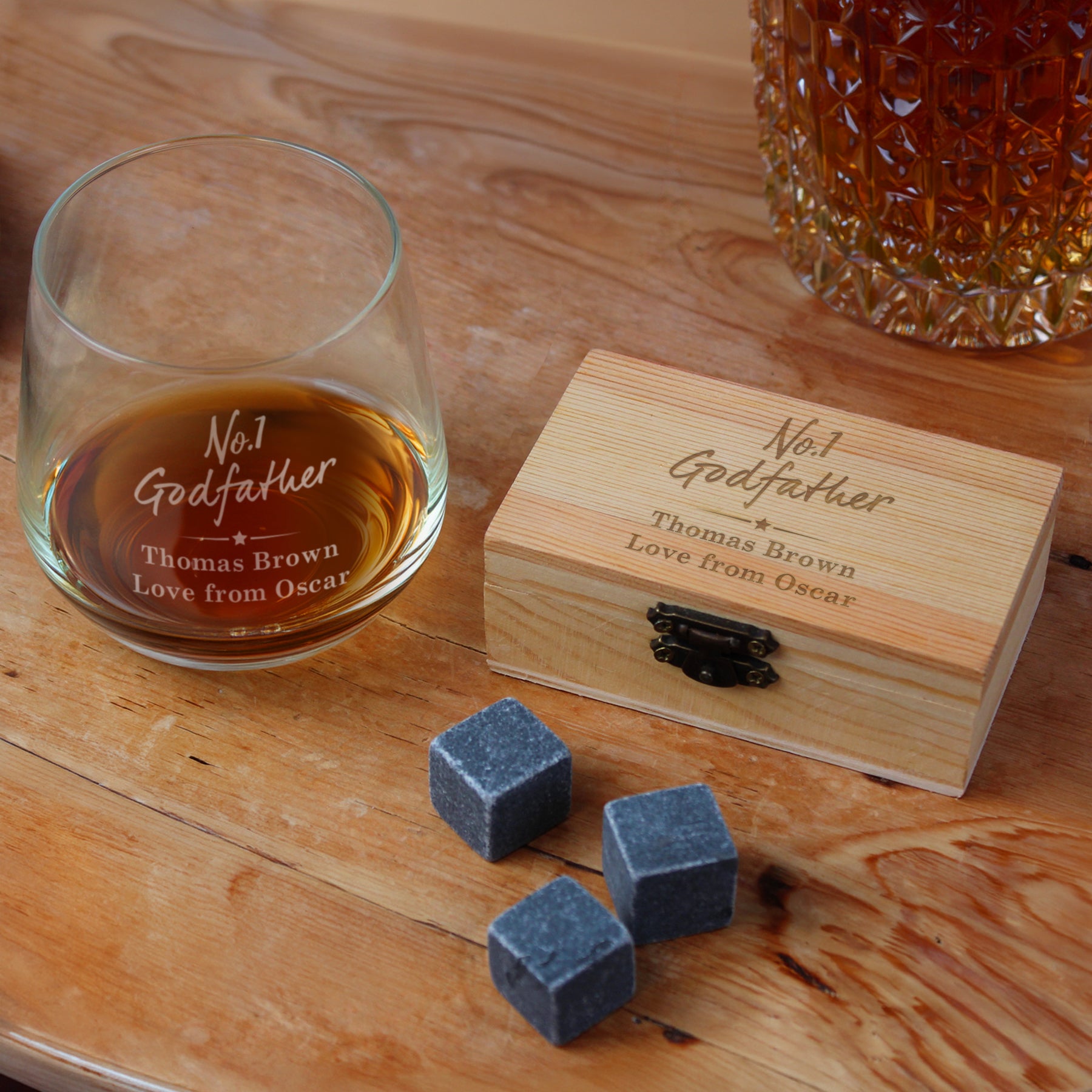 Personalised No.1 Cooling Stones & Glass Set - image 3