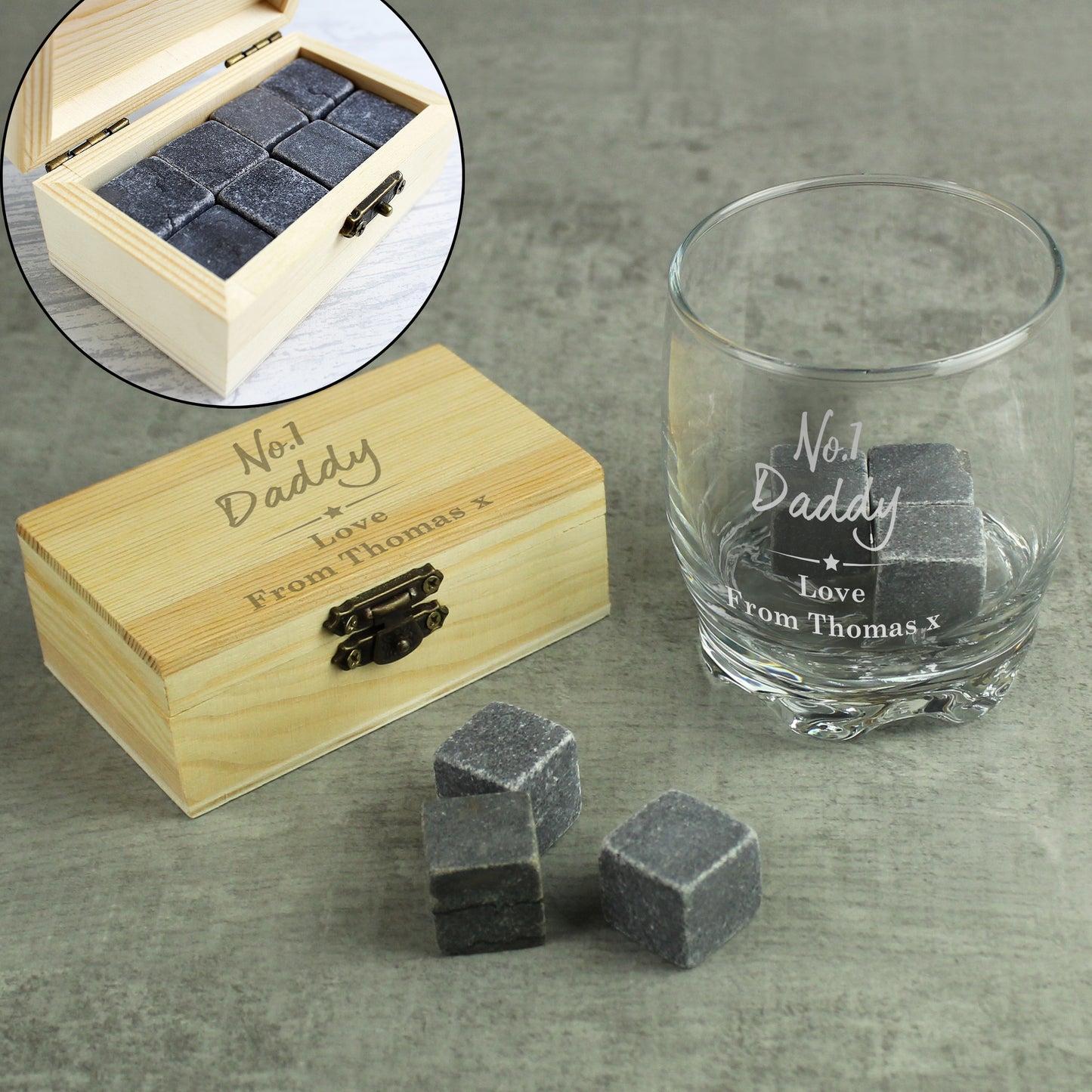 Personalised No.1 Cooling Stones & Glass Set - image 6