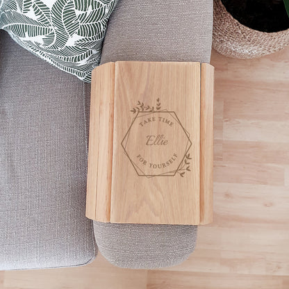 Personalised Take Time For Yourself Wooden Sofa Tray - image 6