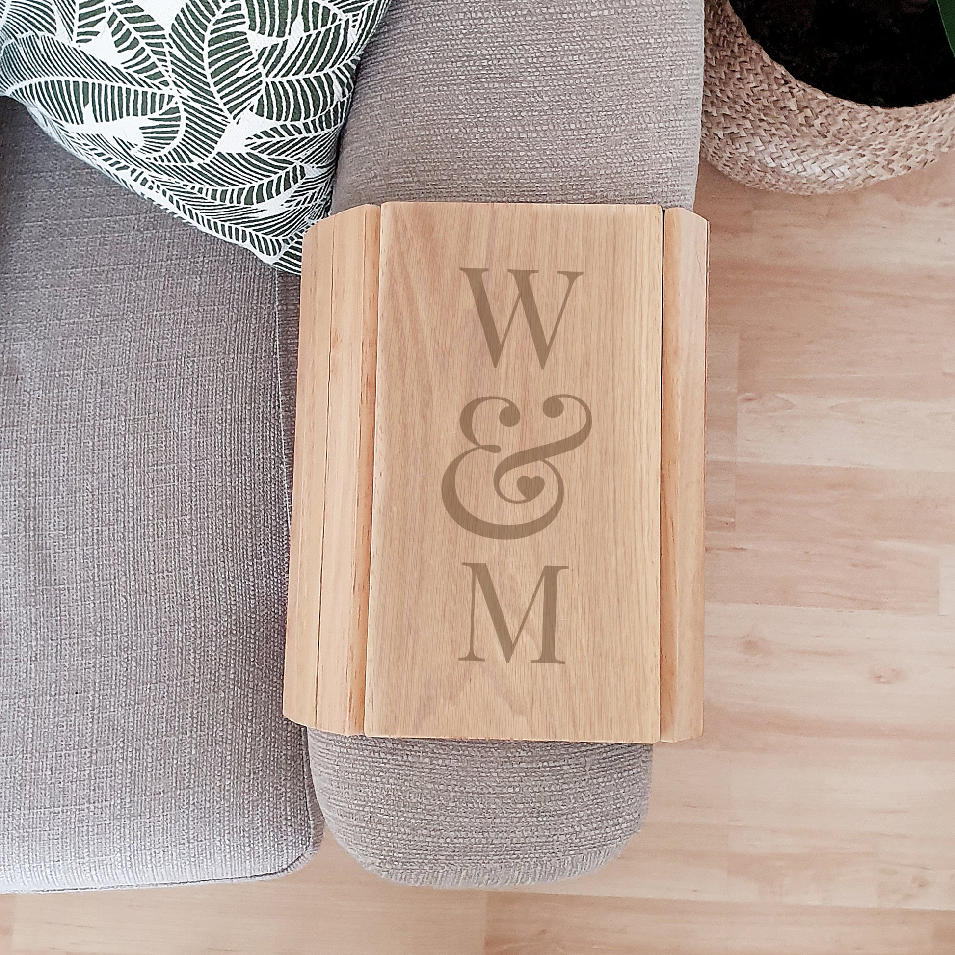 Personalised Initials Wooden Sofa Tray - image 6