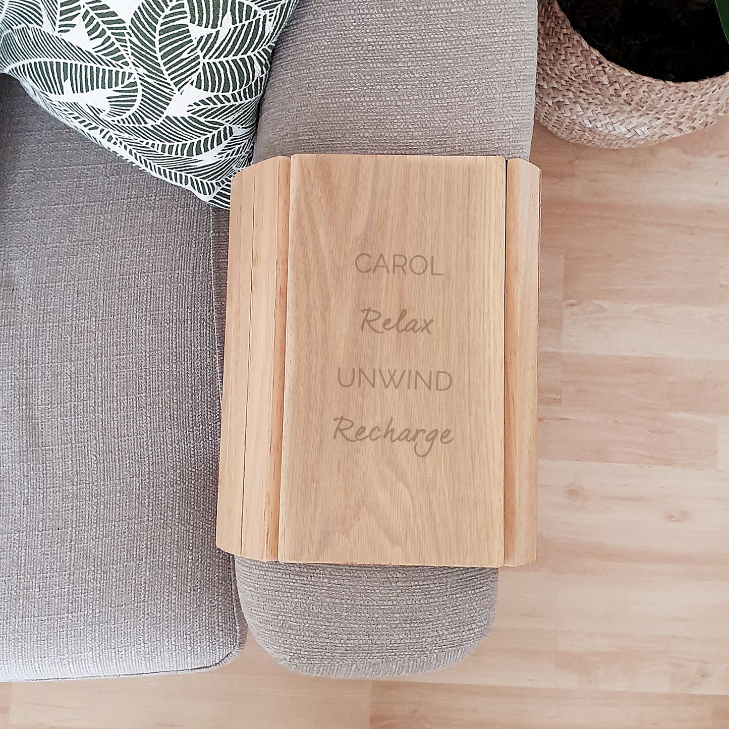Personalised Free Text Wooden Sofa Tray - image 4