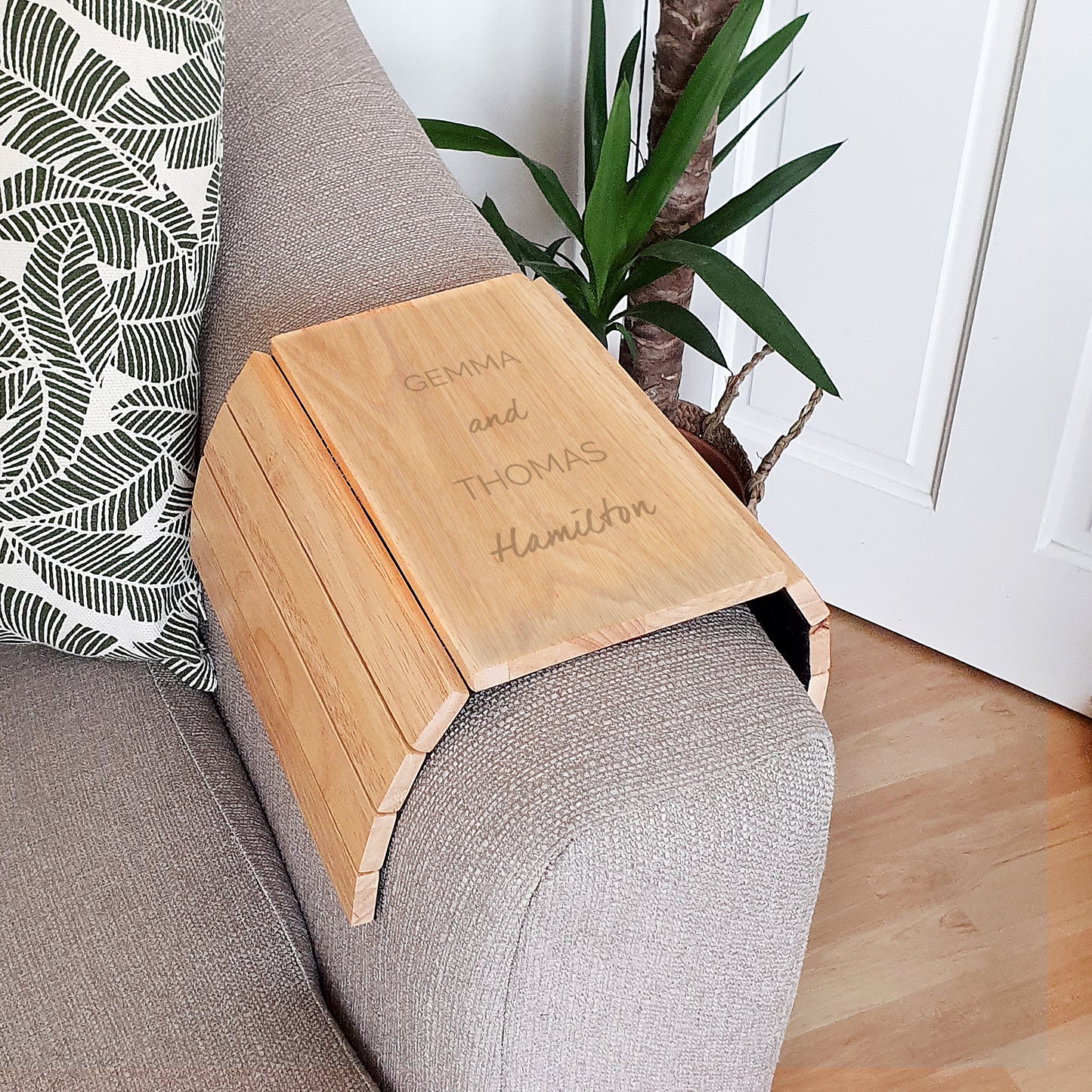 Personalised Free Text Wooden Sofa Tray - image 5