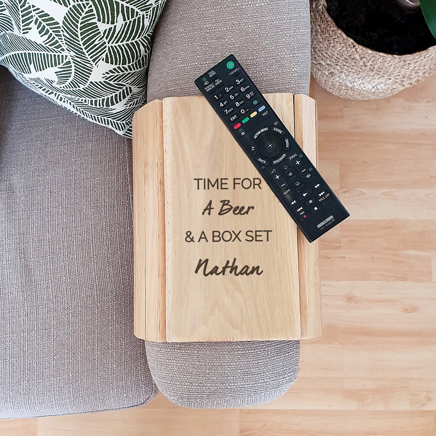Personalised Free Text Wooden Sofa Tray - image 9