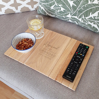 Personalised Classic Wooden Sofa Tray - image 3