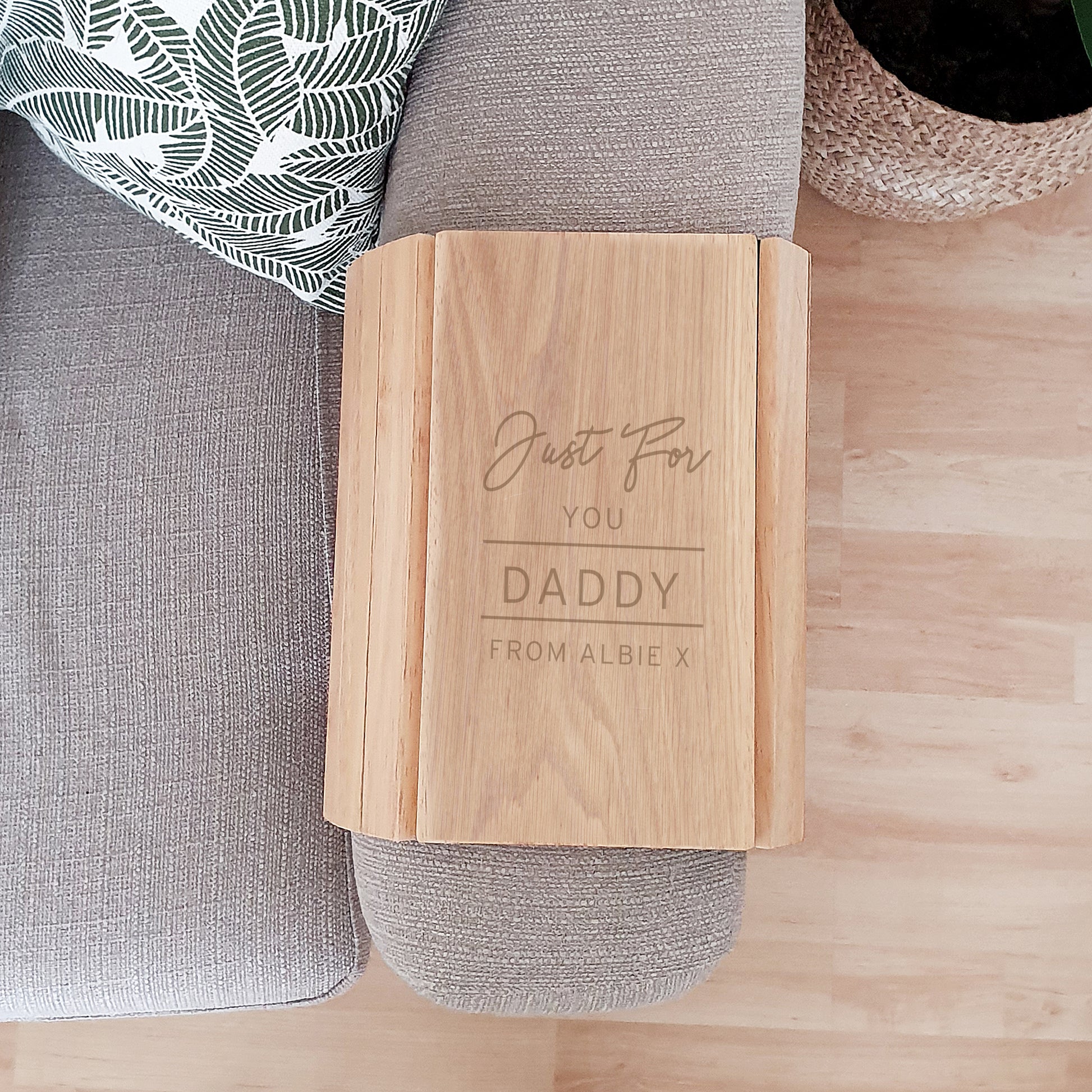 Personalised Classic Wooden Sofa Tray - image 6