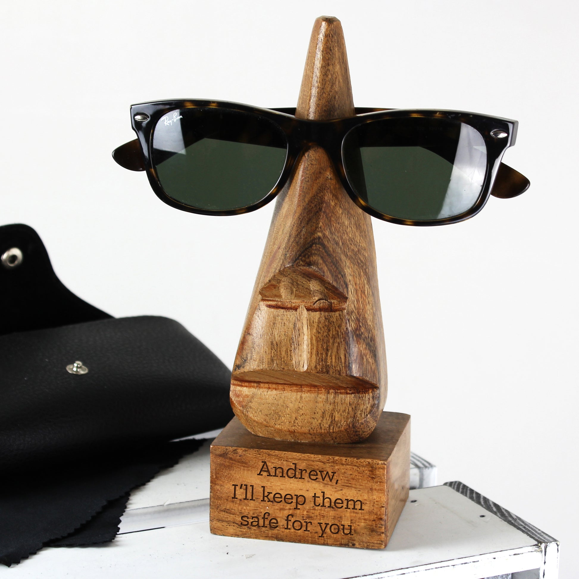 Personalised Wooden Nose-Shaped Glasses Holder - image 3