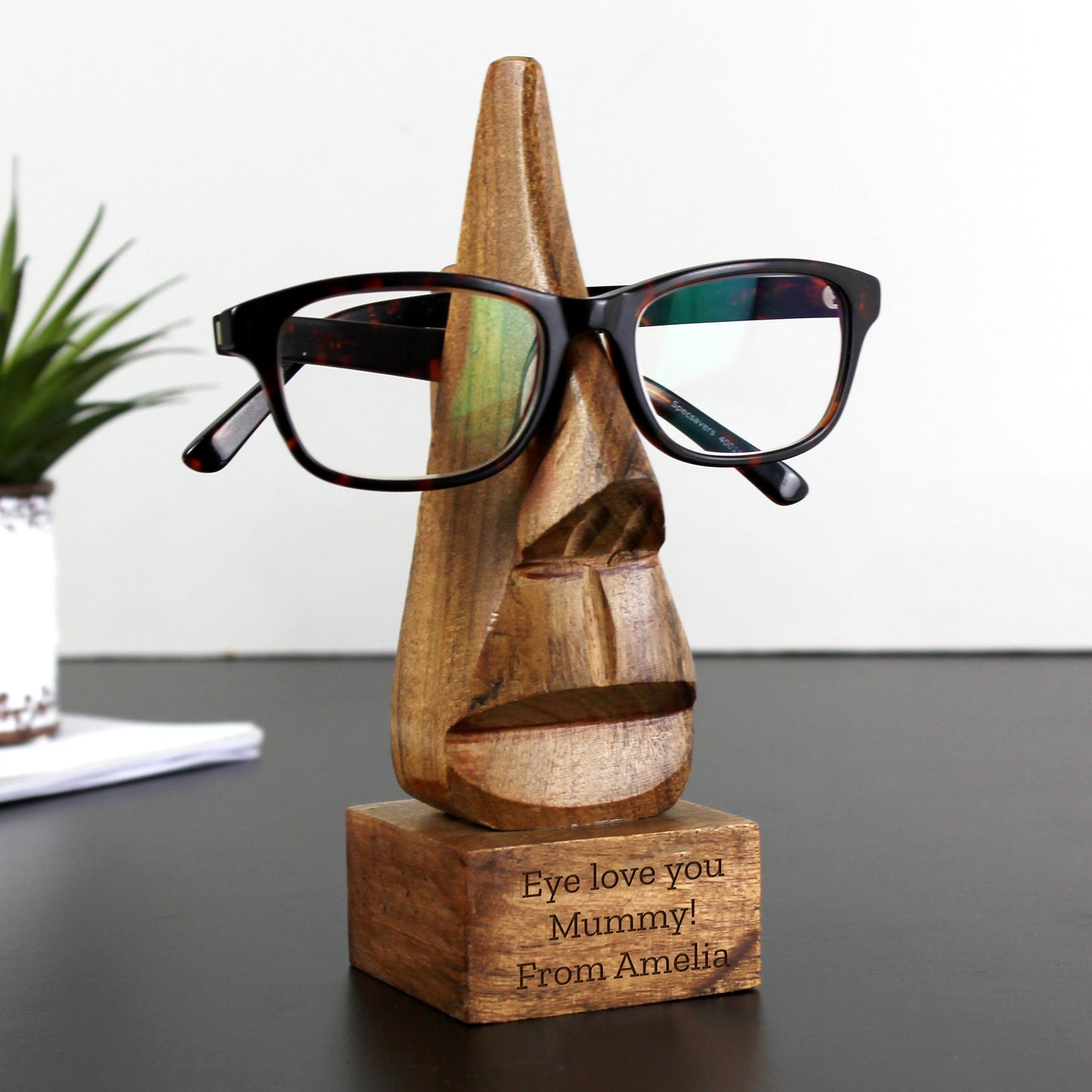 Personalised Wooden Nose-Shaped Glasses Holder - image 4