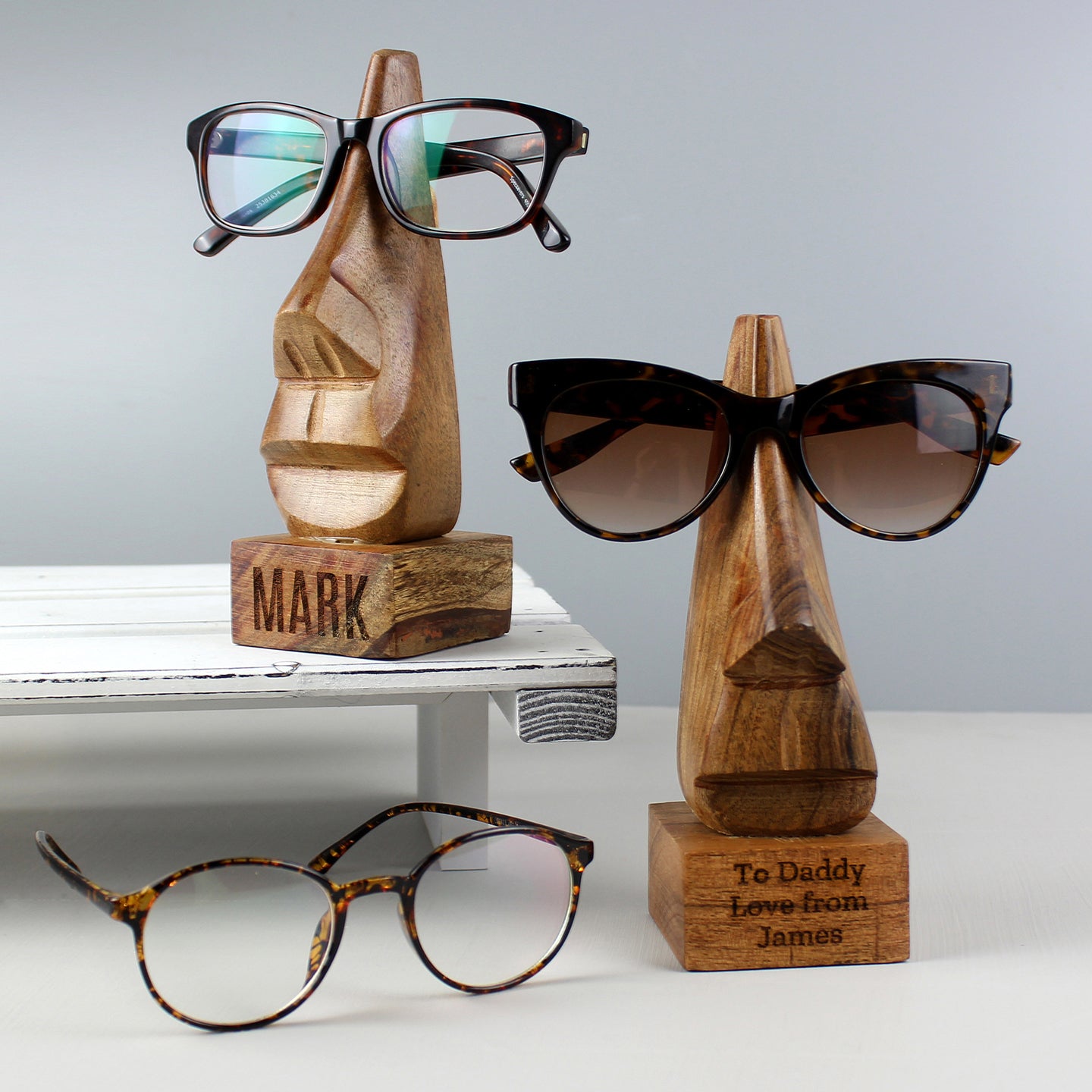 Personalised Wooden Nose-Shaped Glasses Holder - image 6