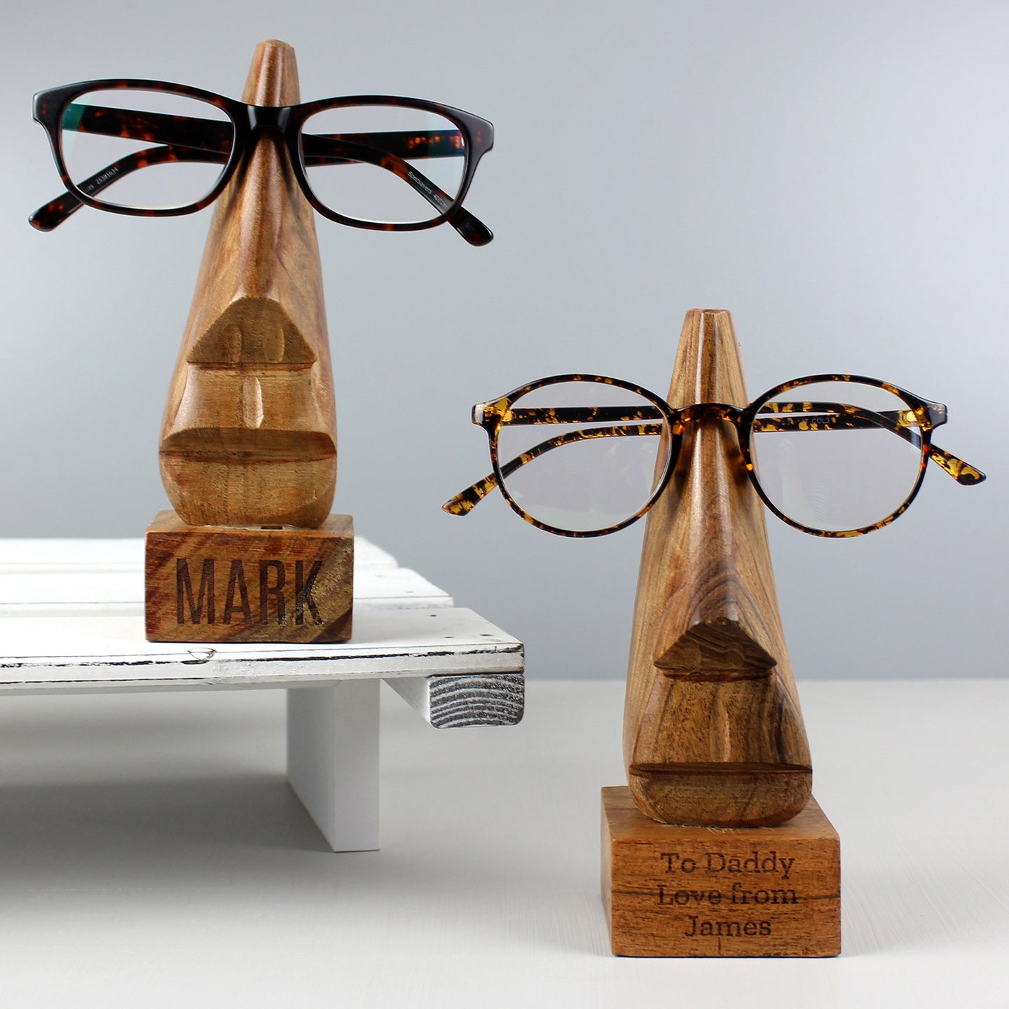 Personalised Wooden Nose-Shaped Glasses Holder - image 8