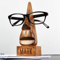Personalised Name Only Wooden Nose-Shaped Glasses Holder from Heartfelt Gifts