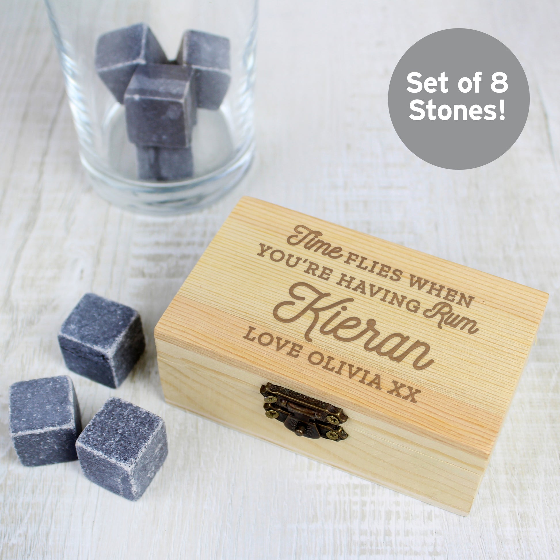 Personalised Time Flies When You're Having Rum Cooling Stones from Heartfelt Gifts