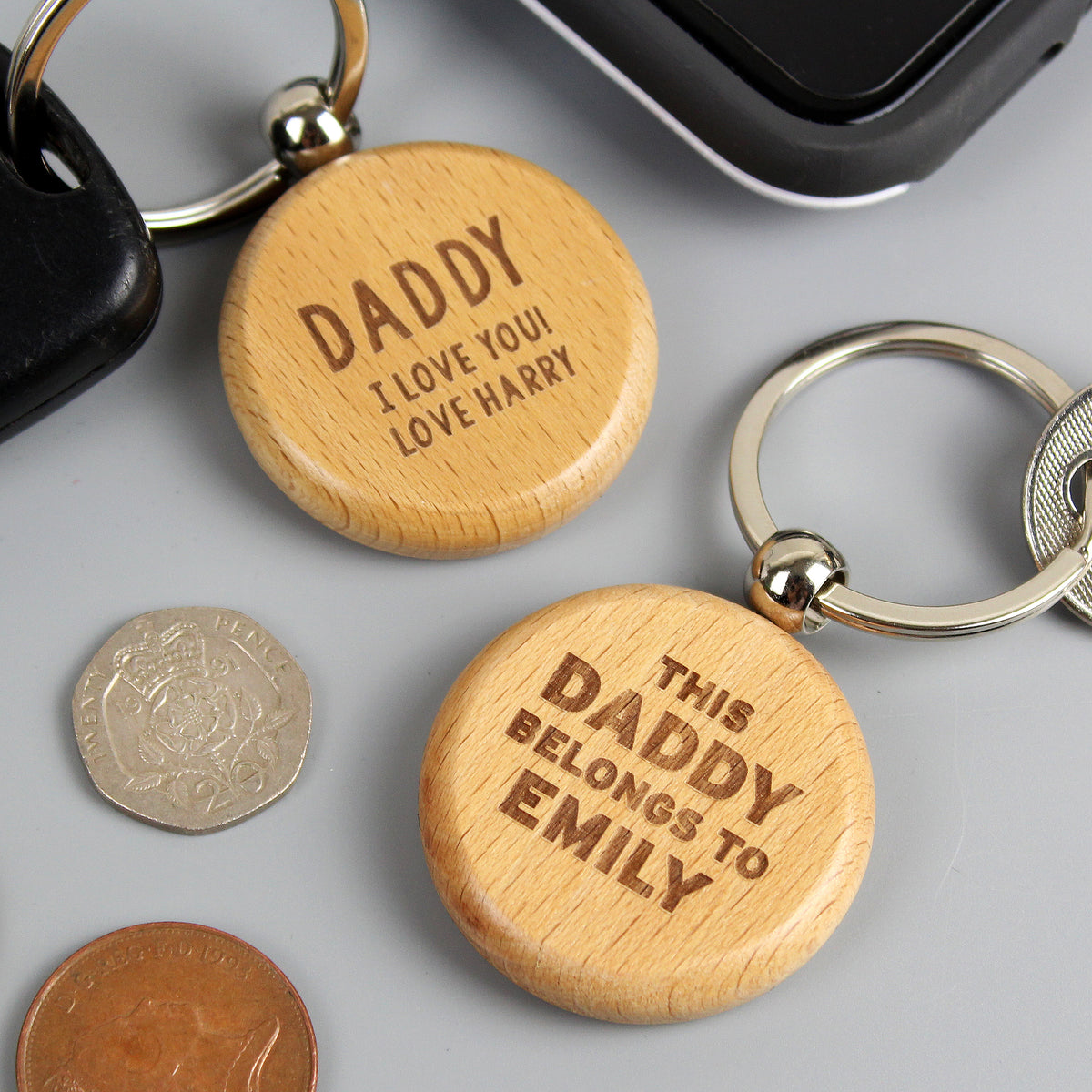 Personalised This...Belongs To Wooden Keyring – additional product view 4