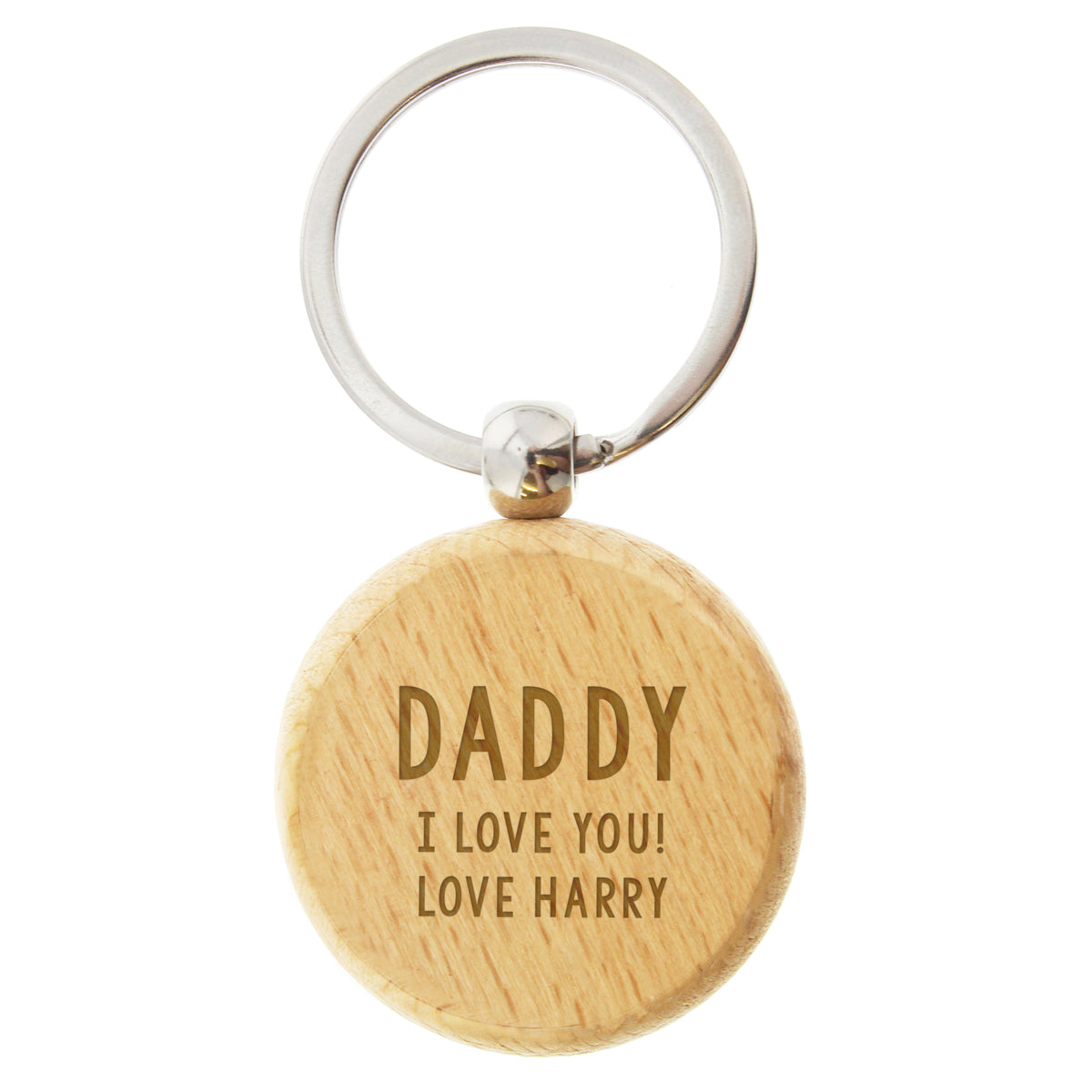 Personalised Free Text Wooden Keyring – additional product view 1