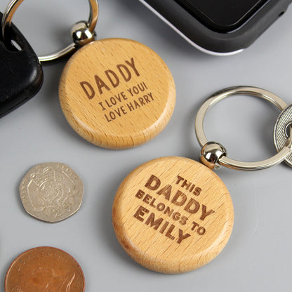 Personalised Free Text Wooden Keyring – additional product view 4