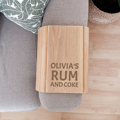 Personalised Large Free Text Wooden Sofa Tray from Heartfelt Gifts
