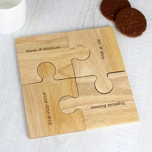 Personalised Message Jigsaw Coasters from Heartfelt Gifts