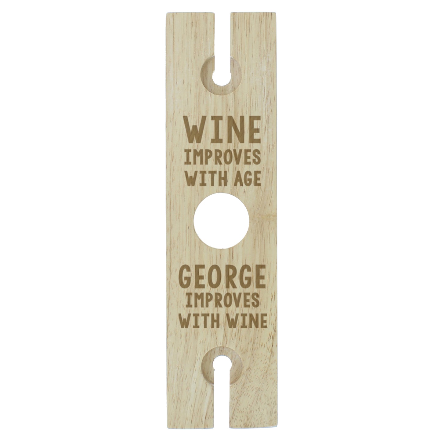 Personalised 'Improves With Wine' Wine Glass & Bottle Holder - image 2