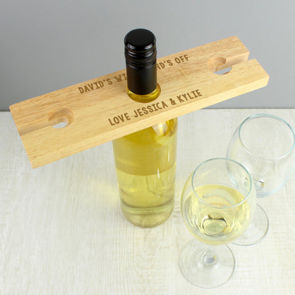 Personalised Free Text Wine Glass & Bottle Holder from Heartfelt Gifts