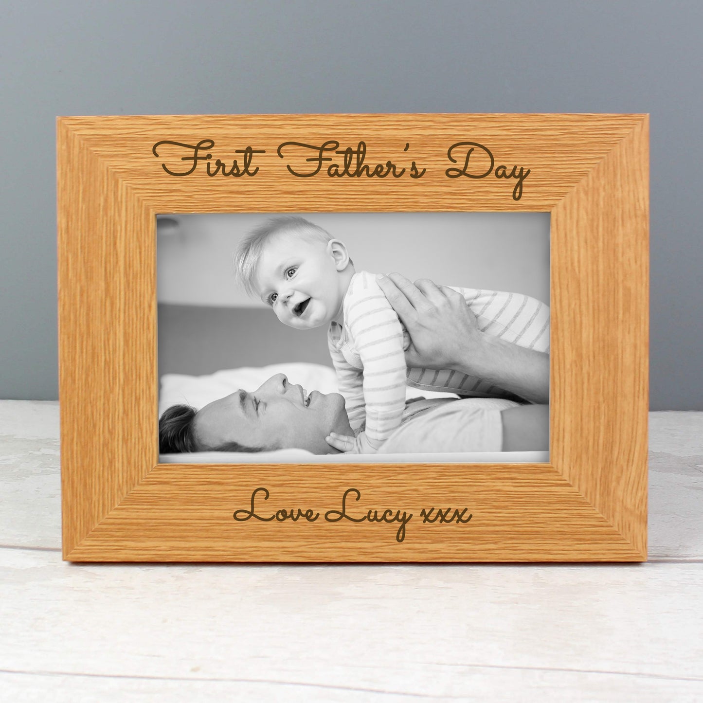 Personalised Free Text 6x4 Wooden Photo Frame from Heartfelt Gifts