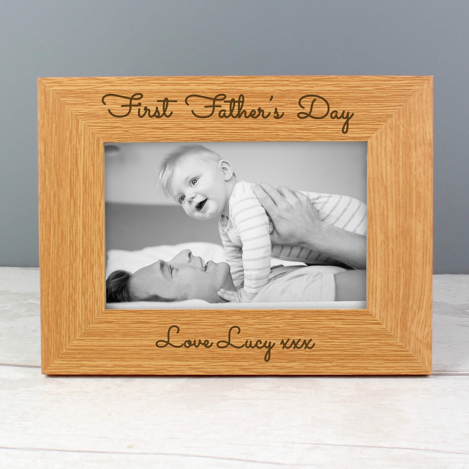 Personalised Free Text 6x4 Wooden Photo Frame from Heartfelt Gifts
