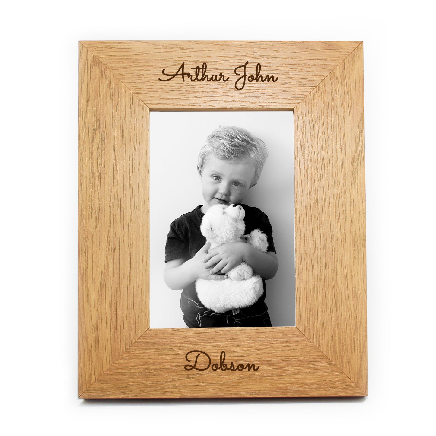 Personalised Free Text 6x4 Portrait Wooden Photo Frame - image 2