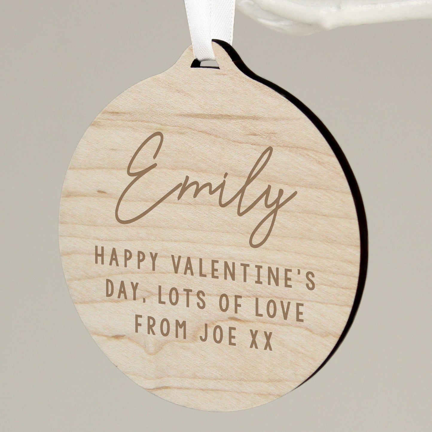 Personalised Free Text  Round Wooden Decoration - image 3