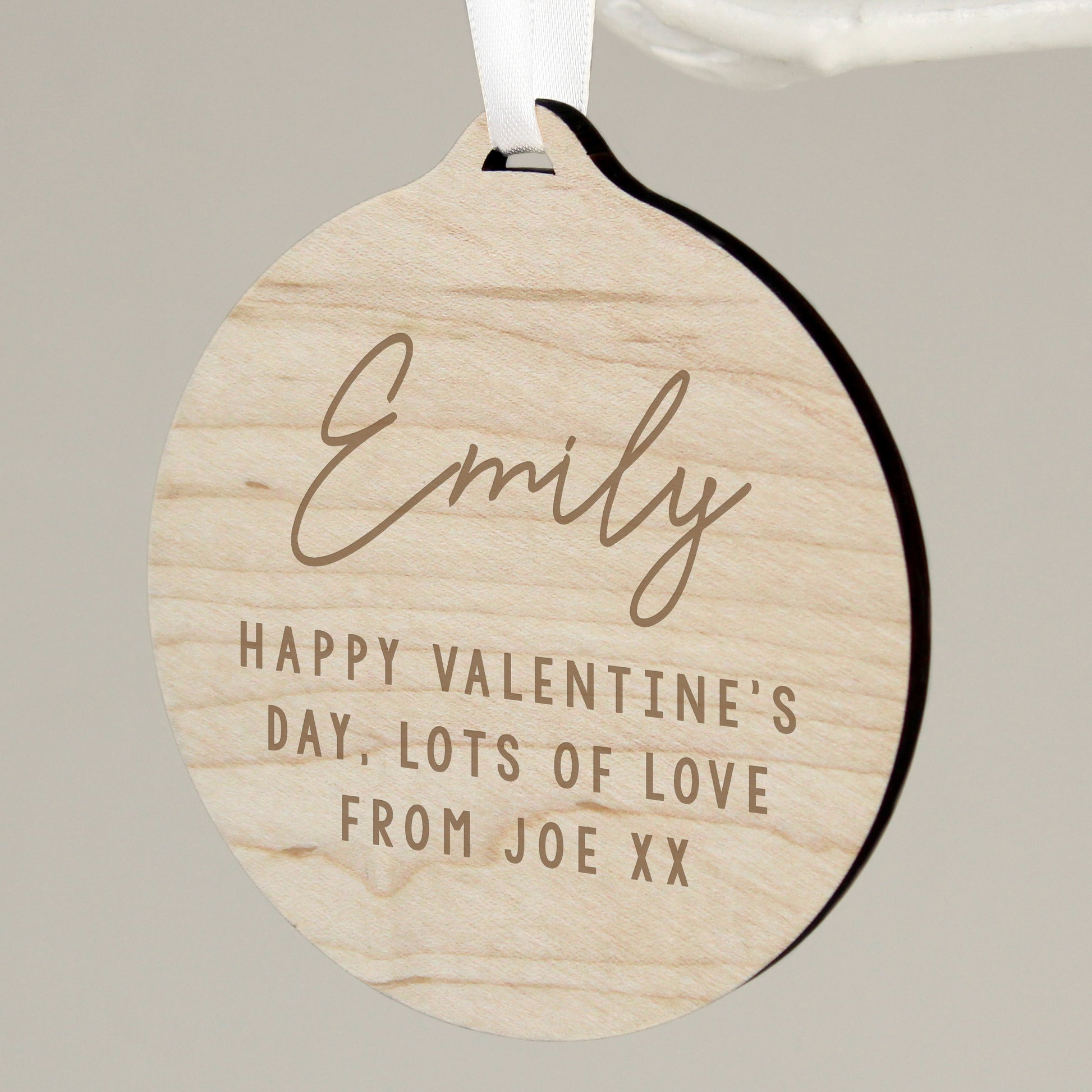 Personalised Free Text  Round Wooden Decoration - image 3