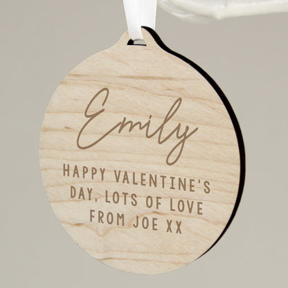 Personalised Free Text  Round Wooden Decoration - image 3