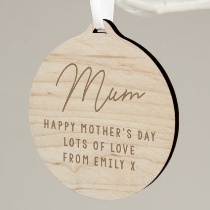 Personalised Free Text  Round Wooden Decoration - image 6