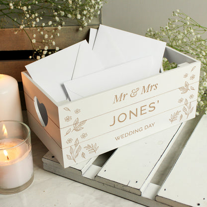 Personalised Free Text White Wooden Crate from Heartfelt Gifts