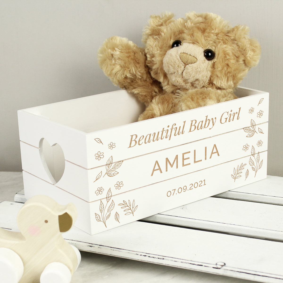 Personalised Free Text White Wooden Crate - image 2