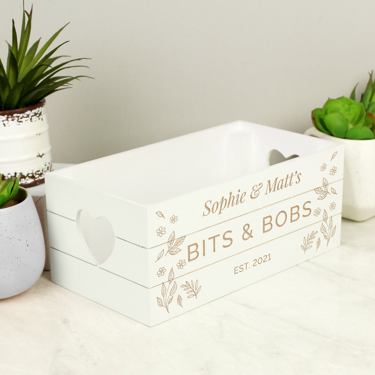 Personalised Free Text White Wooden Crate - image 3