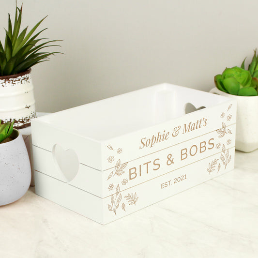 Personalised Free Text White Wooden Crate - image 3