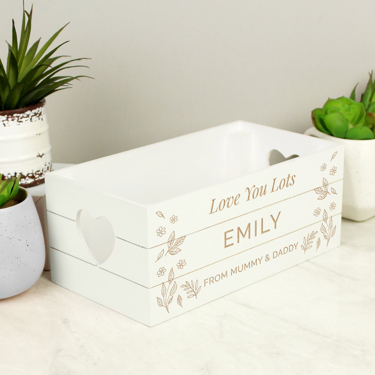 Personalised Free Text White Wooden Crate - image 6