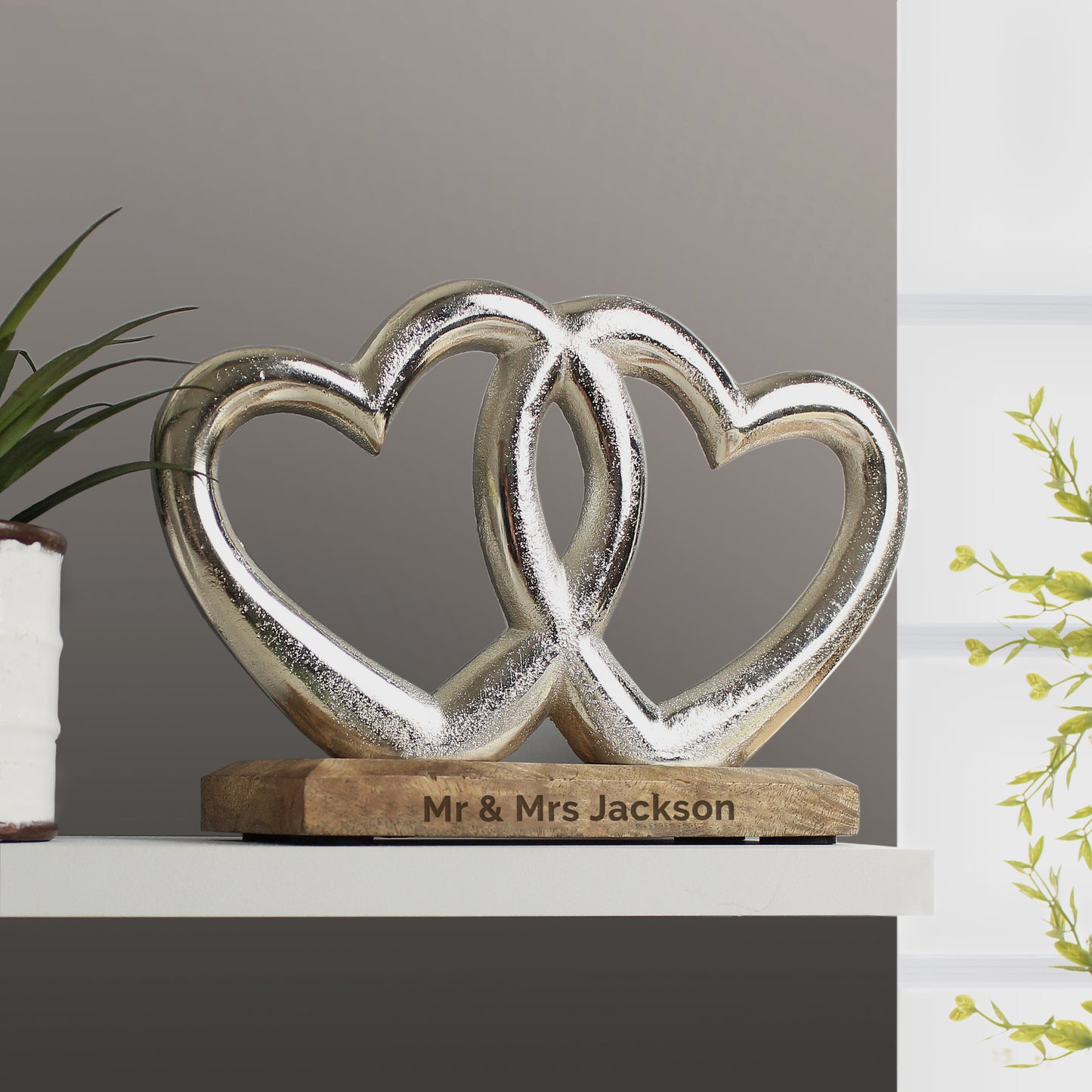 Personalised Free Text Double Heart Ornament - image 2