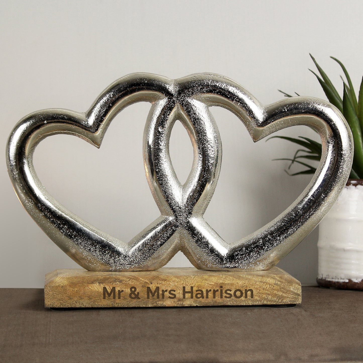Personalised Free Text Double Heart Ornament - image 3