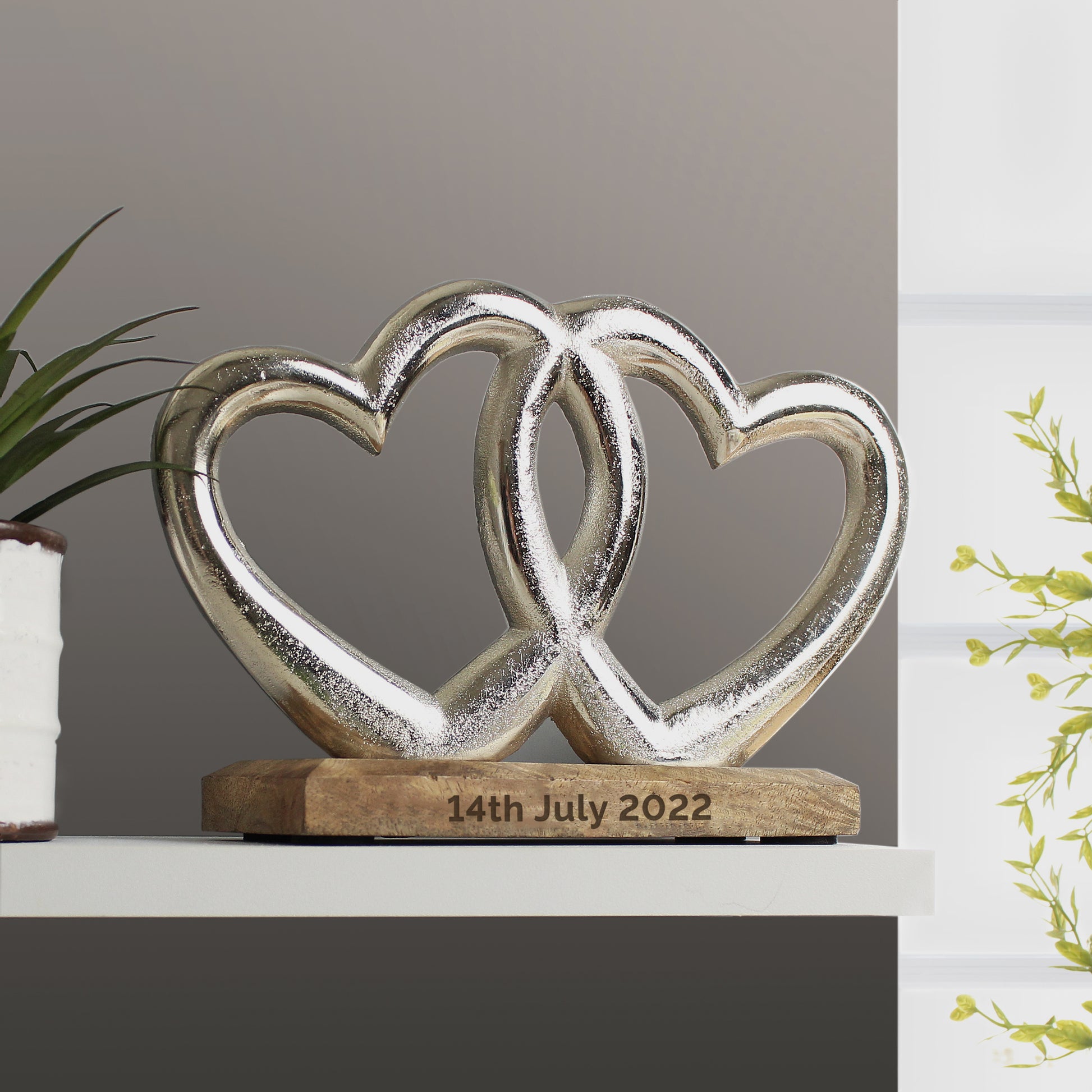 Personalised Free Text Double Heart Ornament - image 4